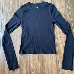 Abercrombie & Fitch Black Ribbed Long Sleeve SM